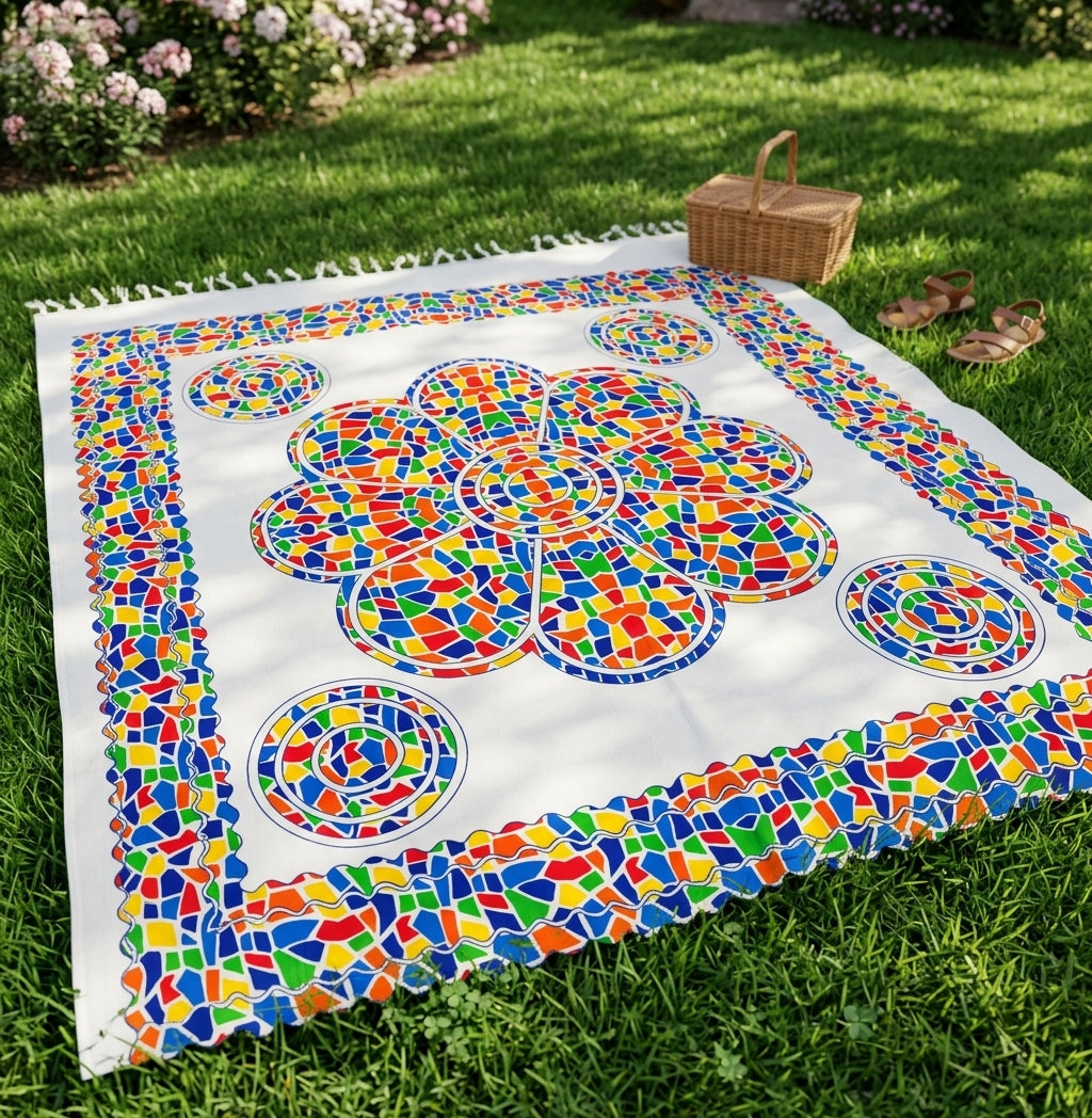 Tapiz de Algodón Indio "Nirvana" – Mándala Multiusos Artesanal
